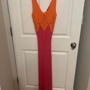Rails Taryn Color Block Crochet Midi Dress - XS Like New